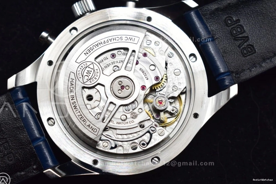 White A Dial Strap SmartChoice 1:1 Leather Blue ZF 1019 Blue on Chrono Edition Best Portuguese IW371620 1005
